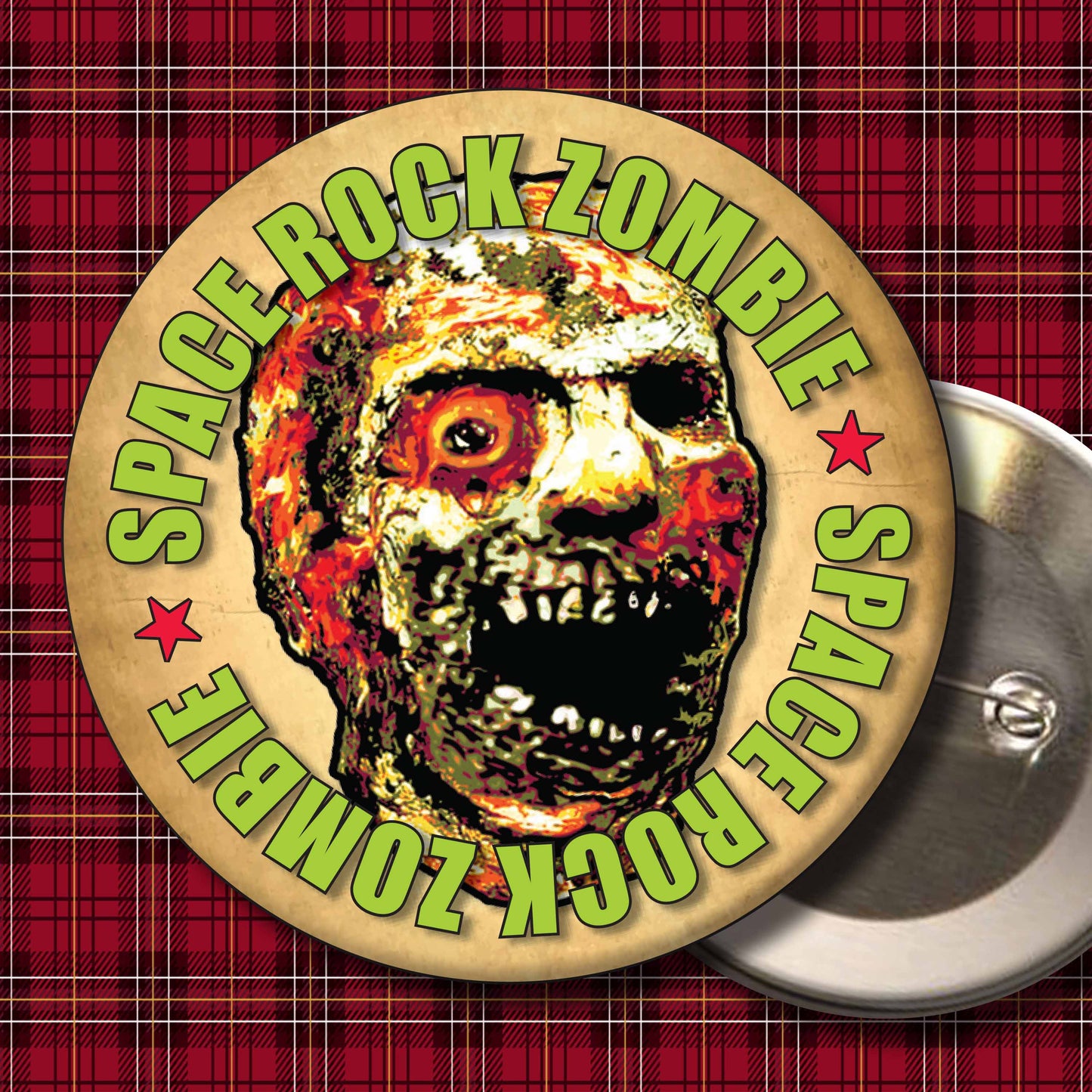 Space Rock Zombie - Art Print + Birthday Card + Metal Pin Badge