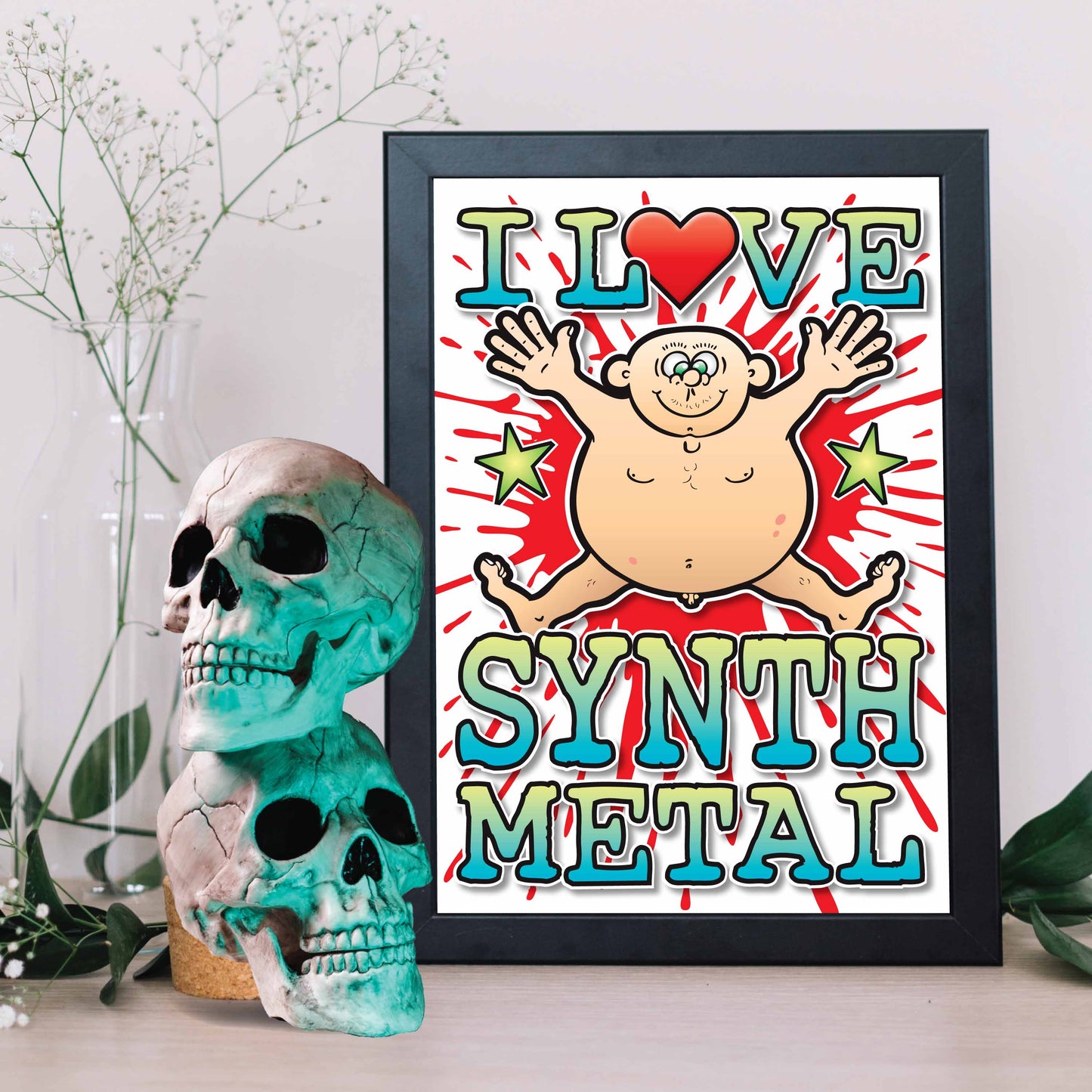 Synth Metal Art Print / Love Music Poster / Wall Décor / Rock Guru