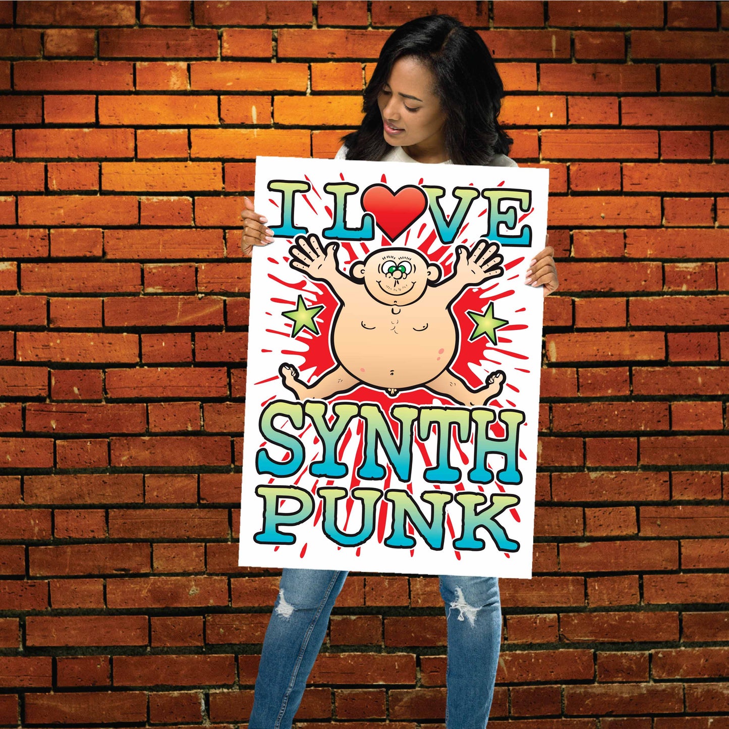 Synth Punk 50x70cm Wall Art / Love Music Poster