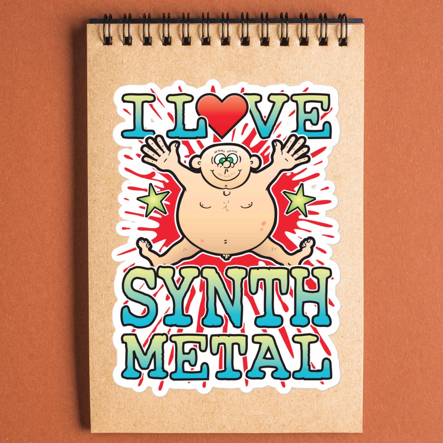 Synth Metal Vinyl Kiss-Cut Sticker / 14 x 10cm