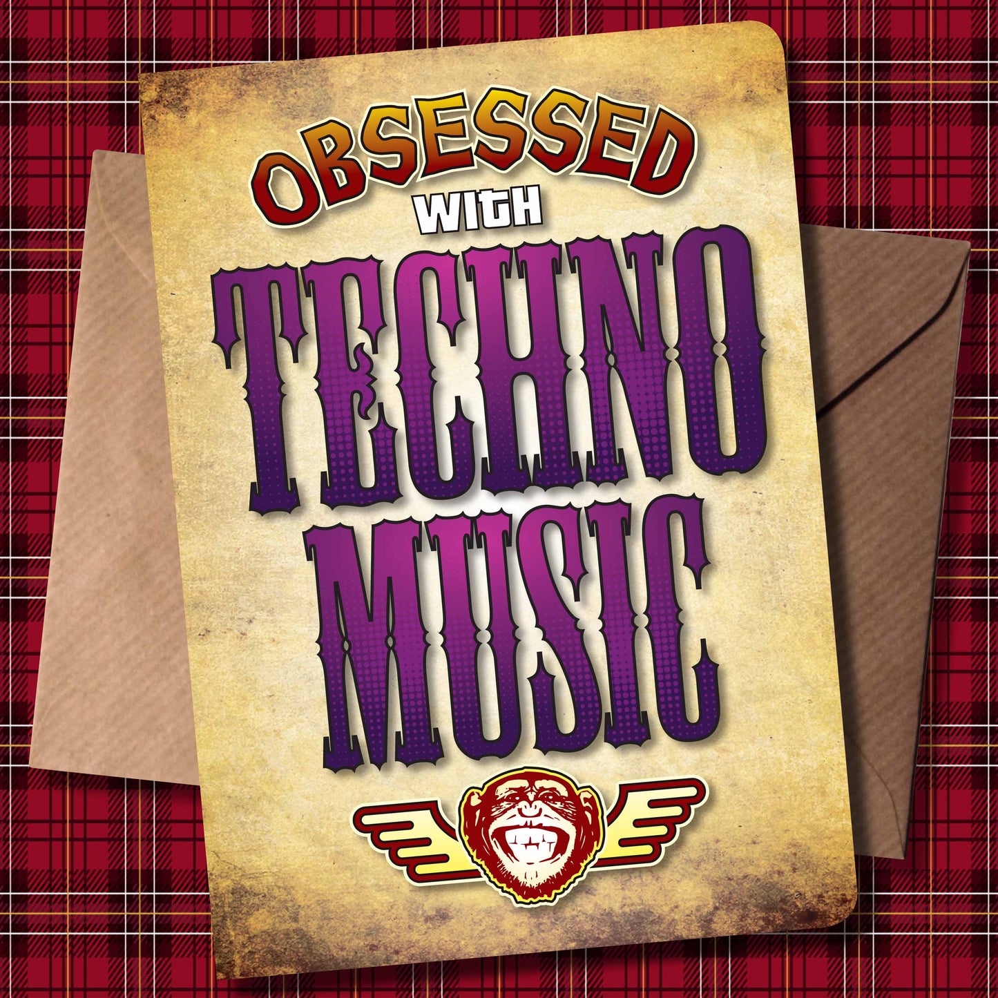 Techno Music - Obsessed Art Poster + Birthday / Greetings Card