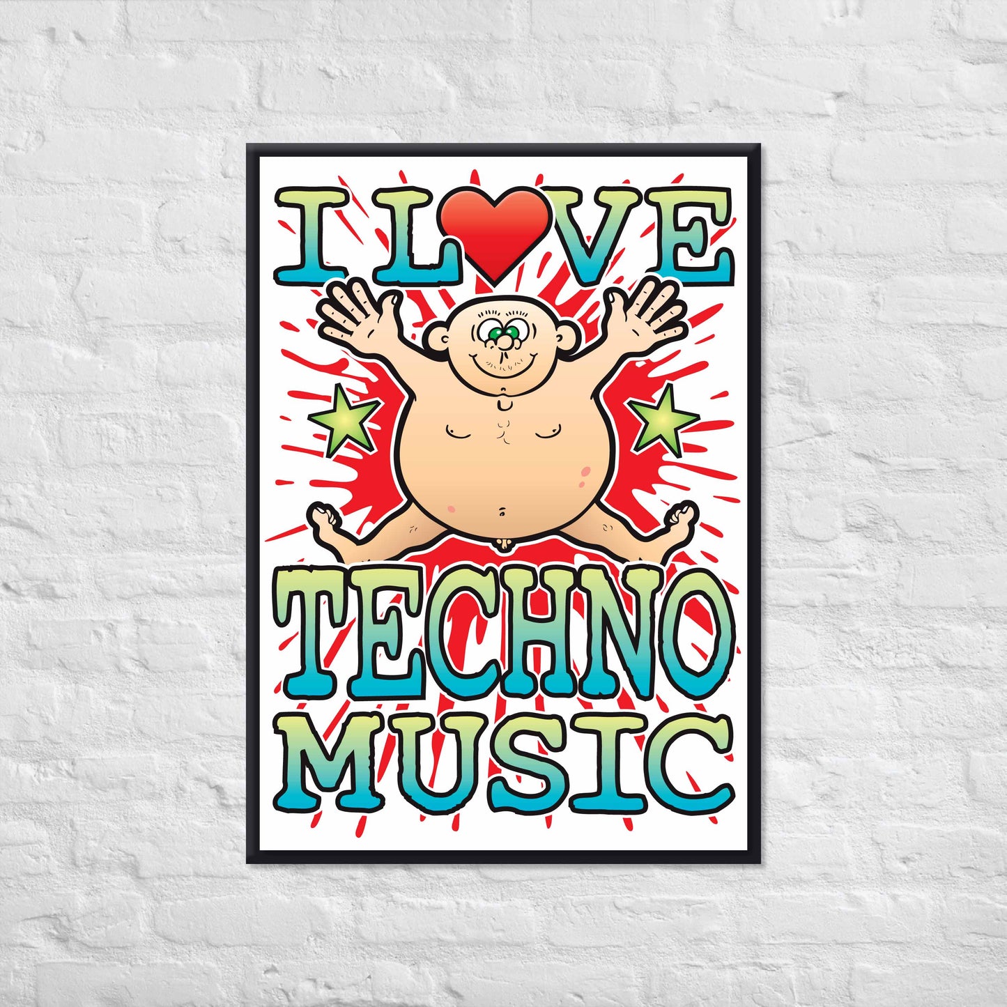 Techno Music 50x70cm Wall Art / Love Music Poster