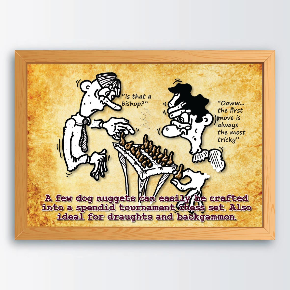 Tournament Chess Set Cartoon Art Print