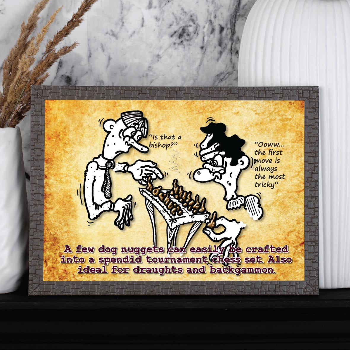 Tournament Chess Set Cartoon Art Print