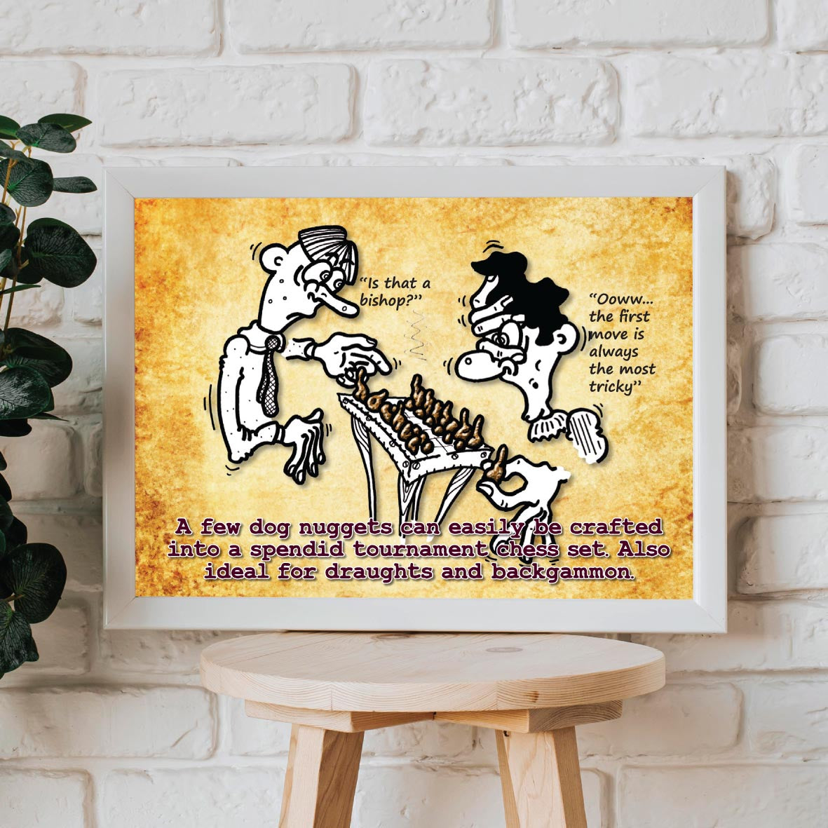 Tournament Chess Set Cartoon Art Print