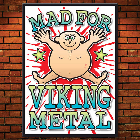 Viking Metal Art Print / Mad For Music Poster / Wall Décor
