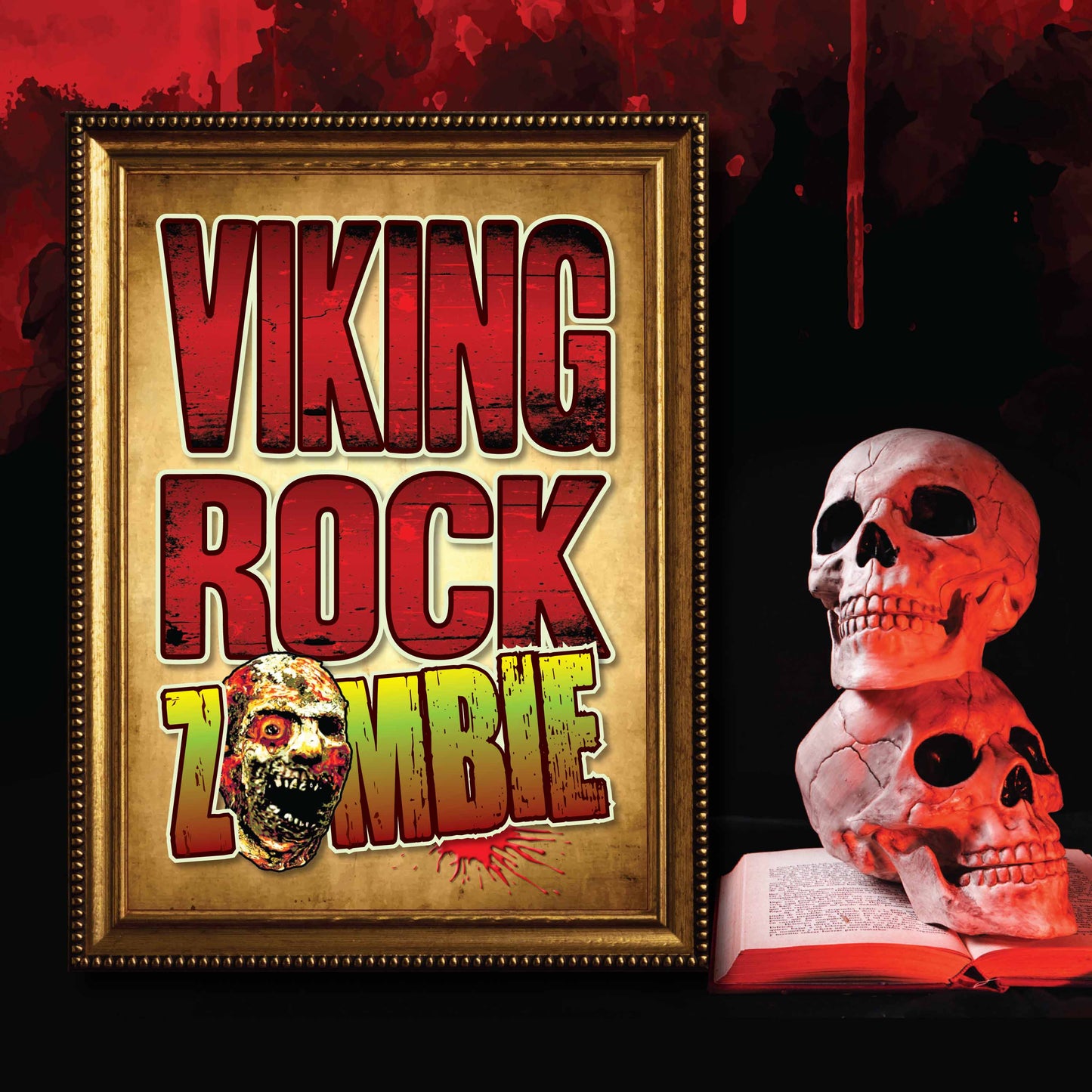 Viking Rock Zombie - Art Print + Birthday Card + Metal Pin Badge