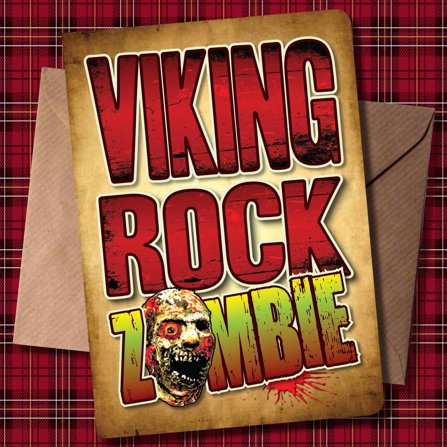 Viking Rock Zombie - Art Print + Birthday Card + Metal Pin Badge