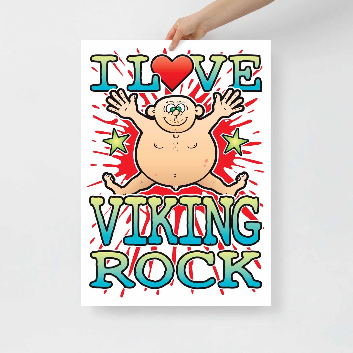 Viking Rock 50x70cm Wall Art / Love Music Poster