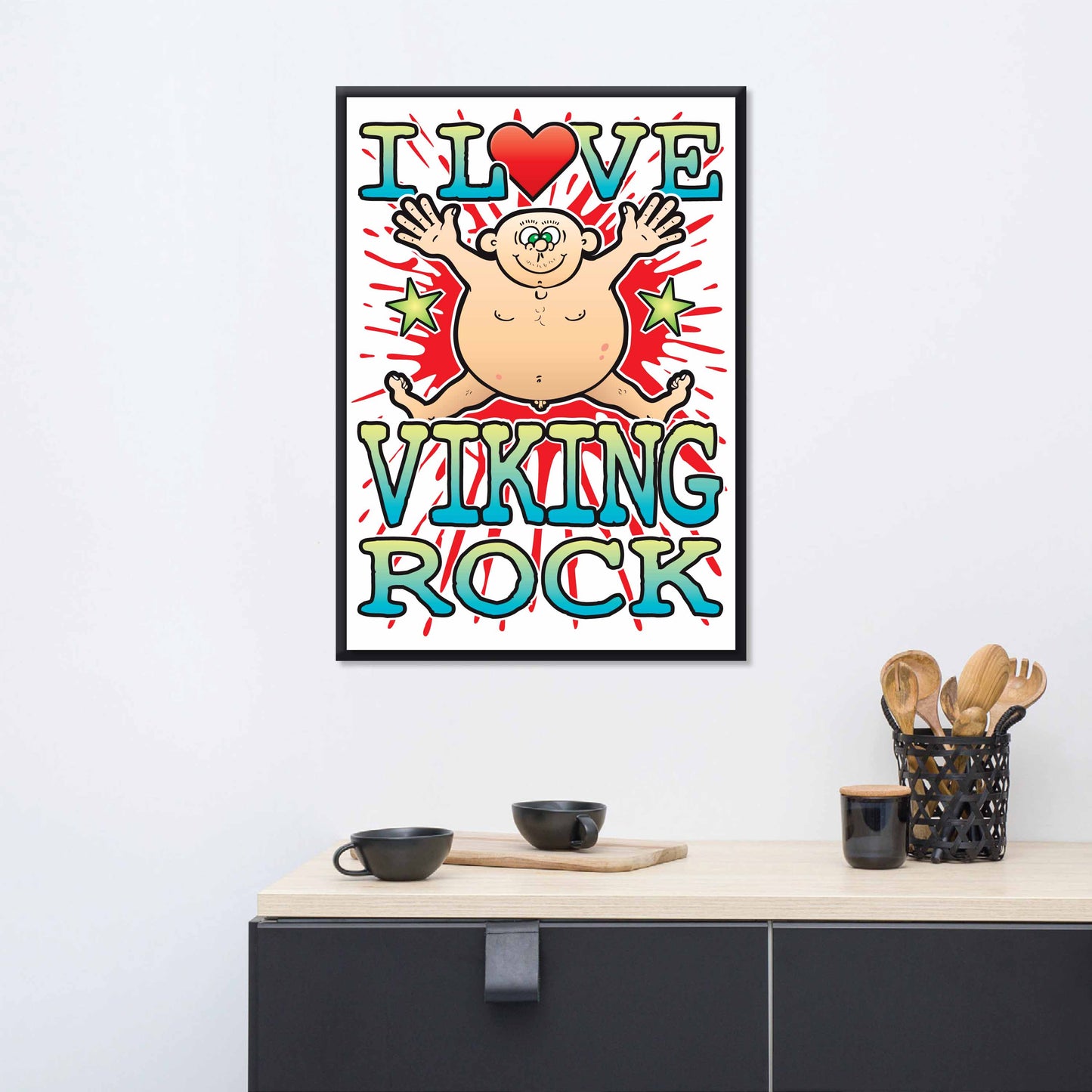 Viking Rock 50x70cm Wall Art / Love Music Poster