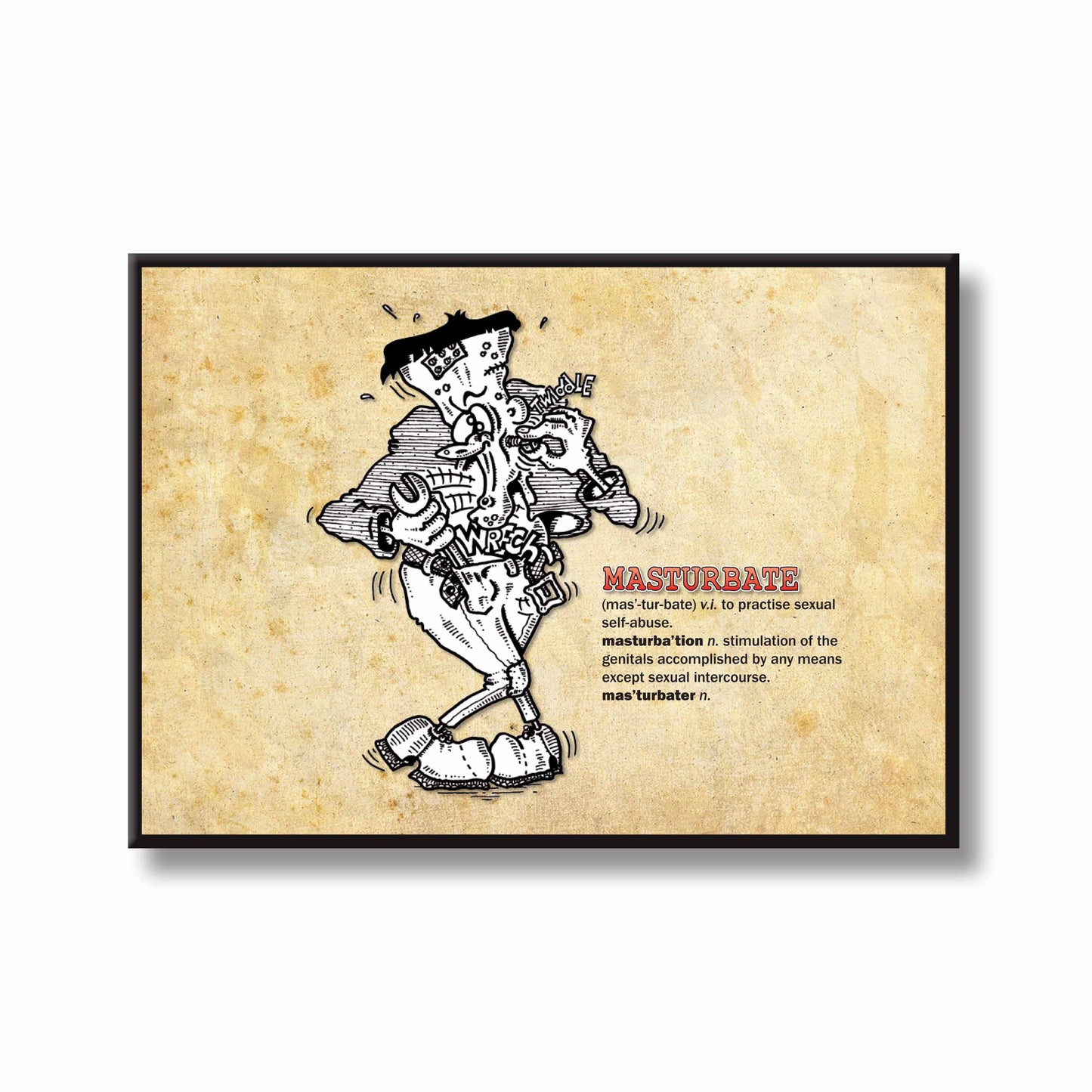 Masturbate Cartoon Art Print