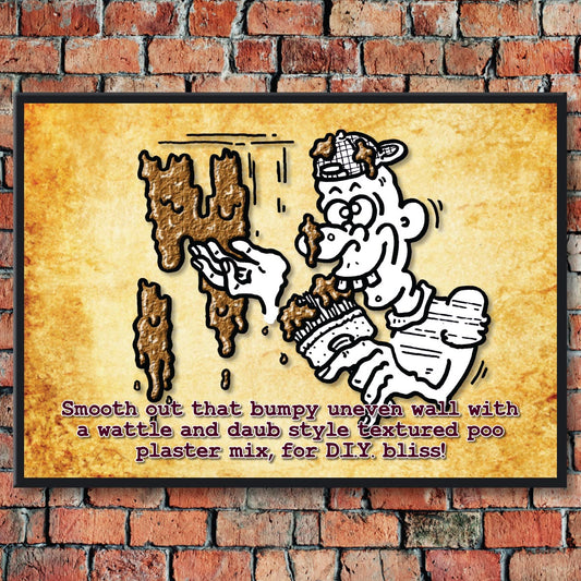 Wattle and Daub Cartoon Art Print