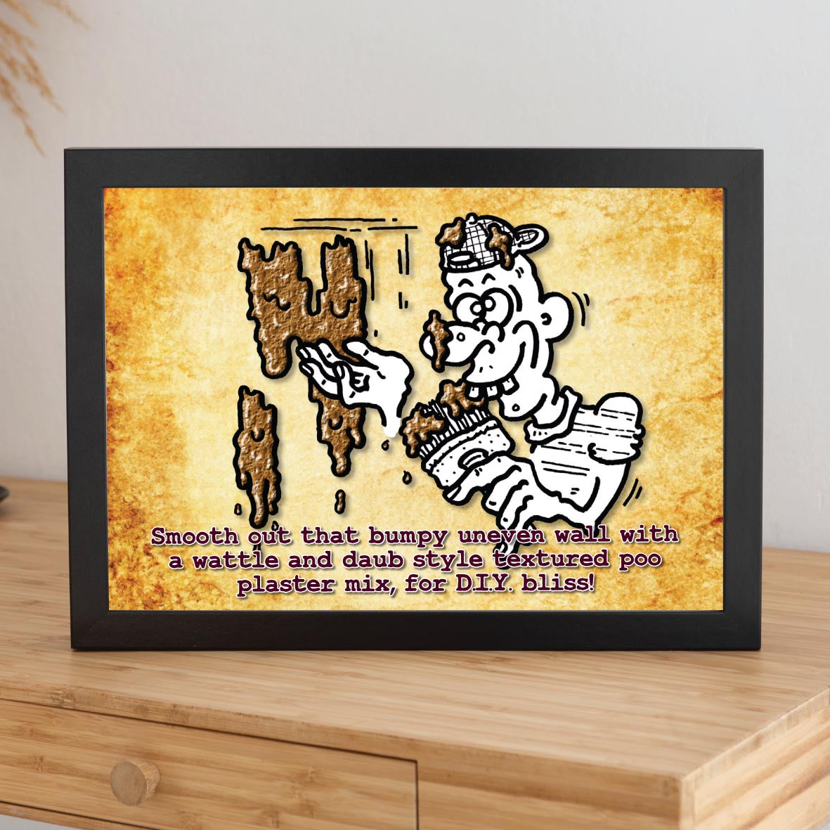 Wattle and Daub Cartoon Art Print
