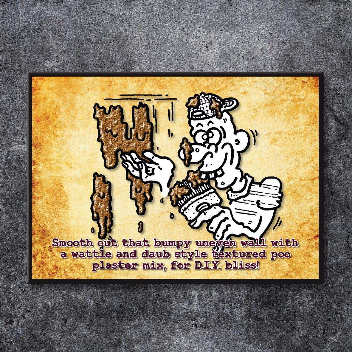 Wattle and Daub Cartoon Art Print