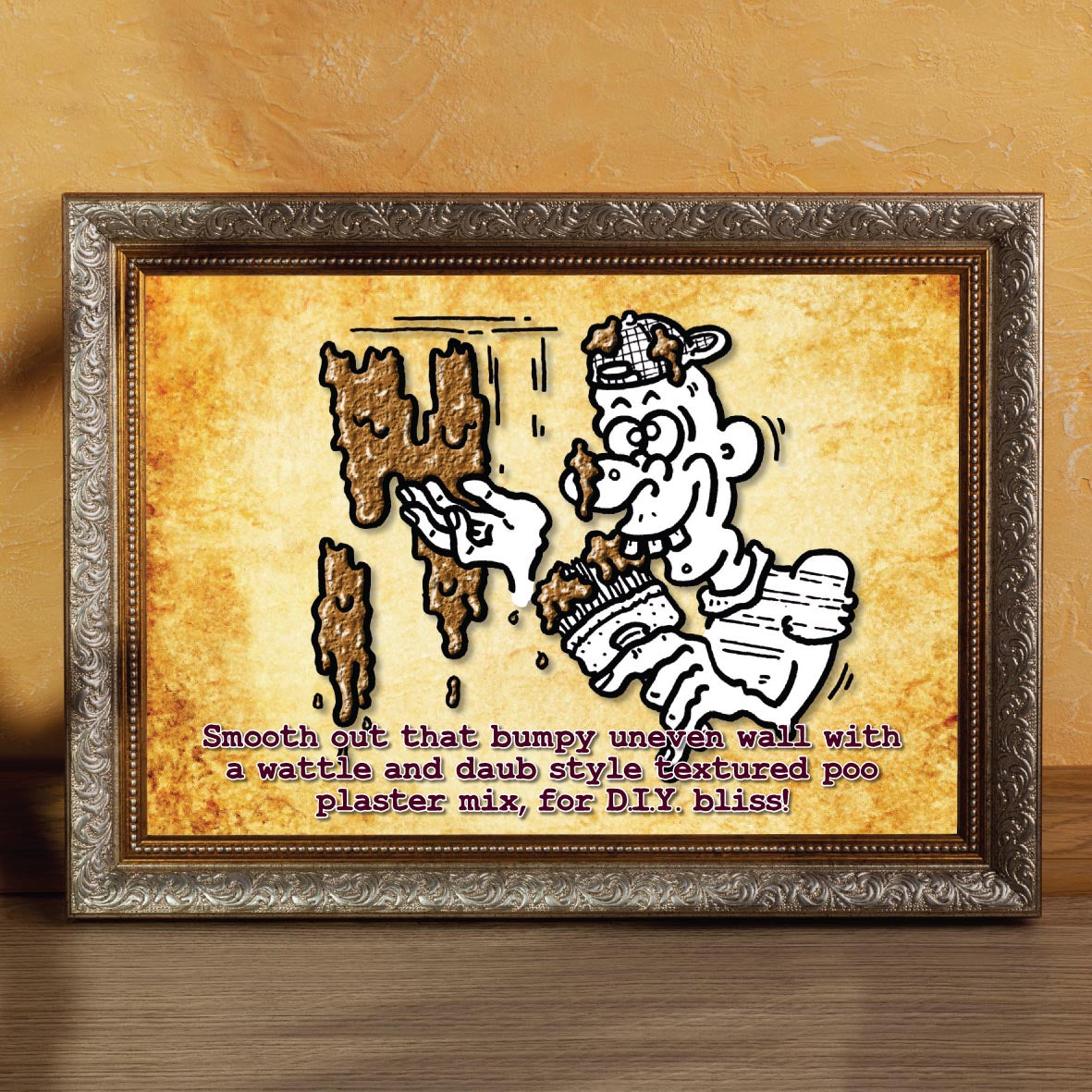 Wattle and Daub Cartoon Art Print
