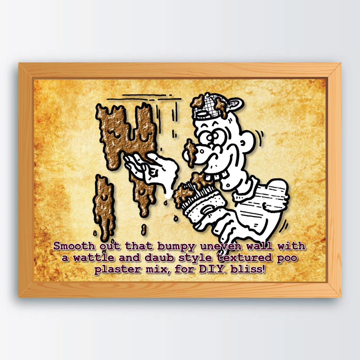 Wattle and Daub Cartoon Art Print