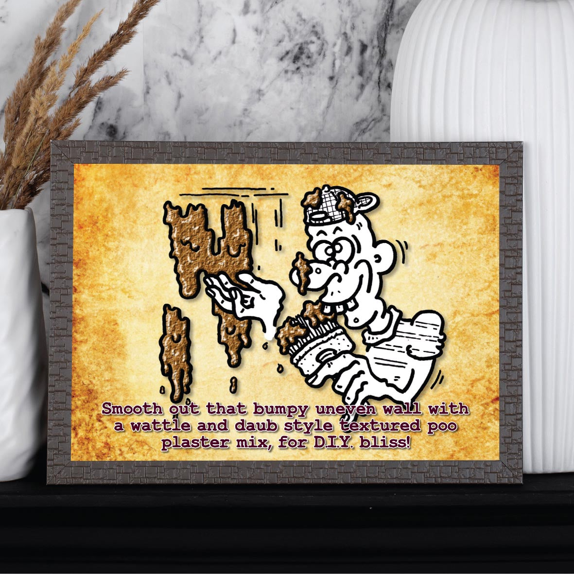 Wattle and Daub Cartoon Art Print