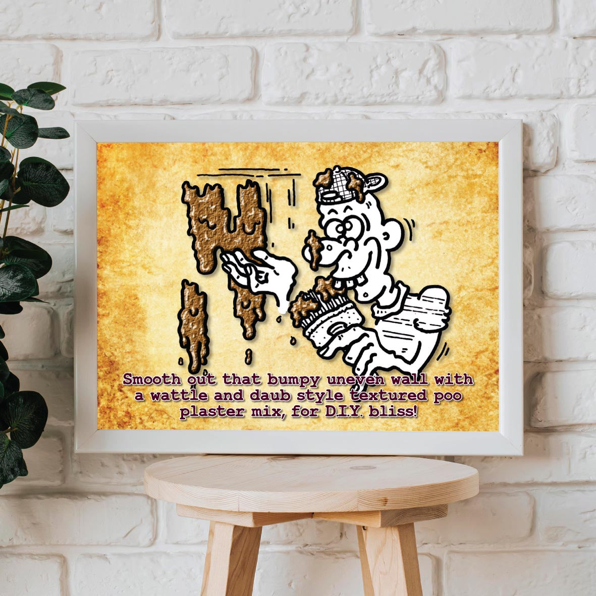 Wattle and Daub Cartoon Art Print