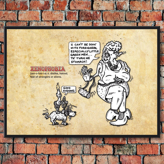 Xenophobia Cartoon Art Print