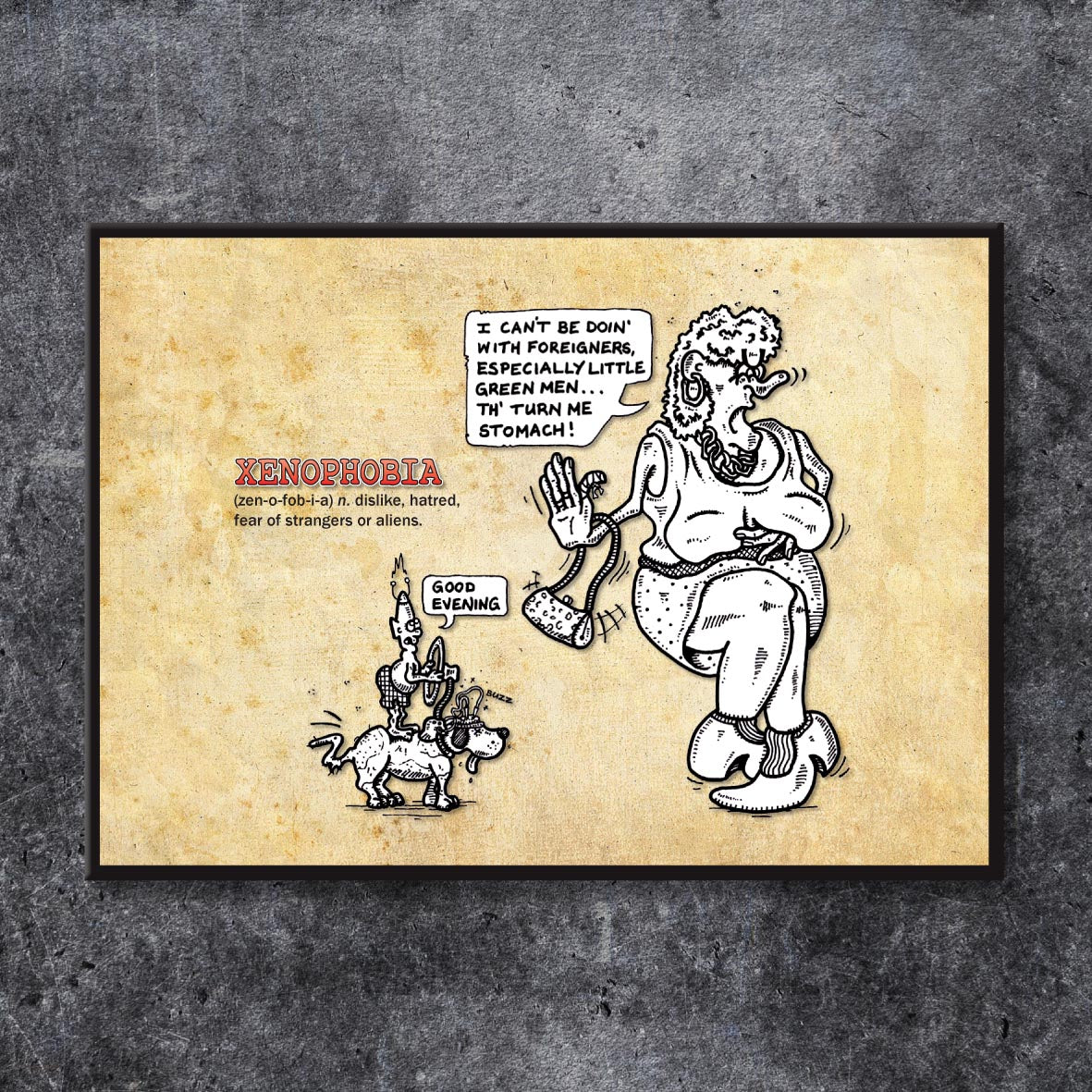 Xenophobia Cartoon Art Print