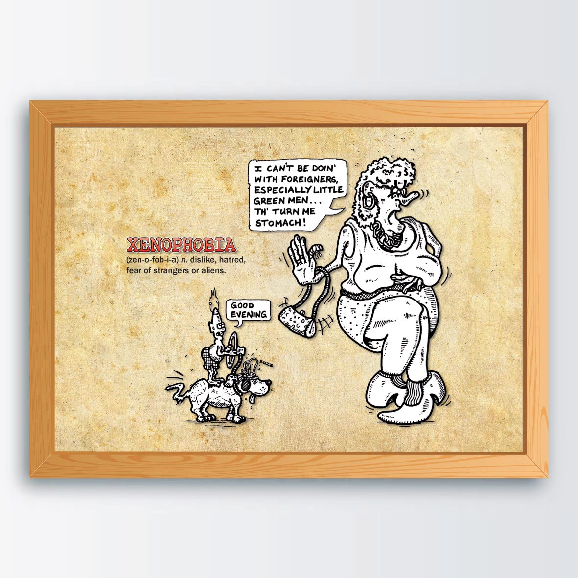Xenophobia Cartoon Art Print