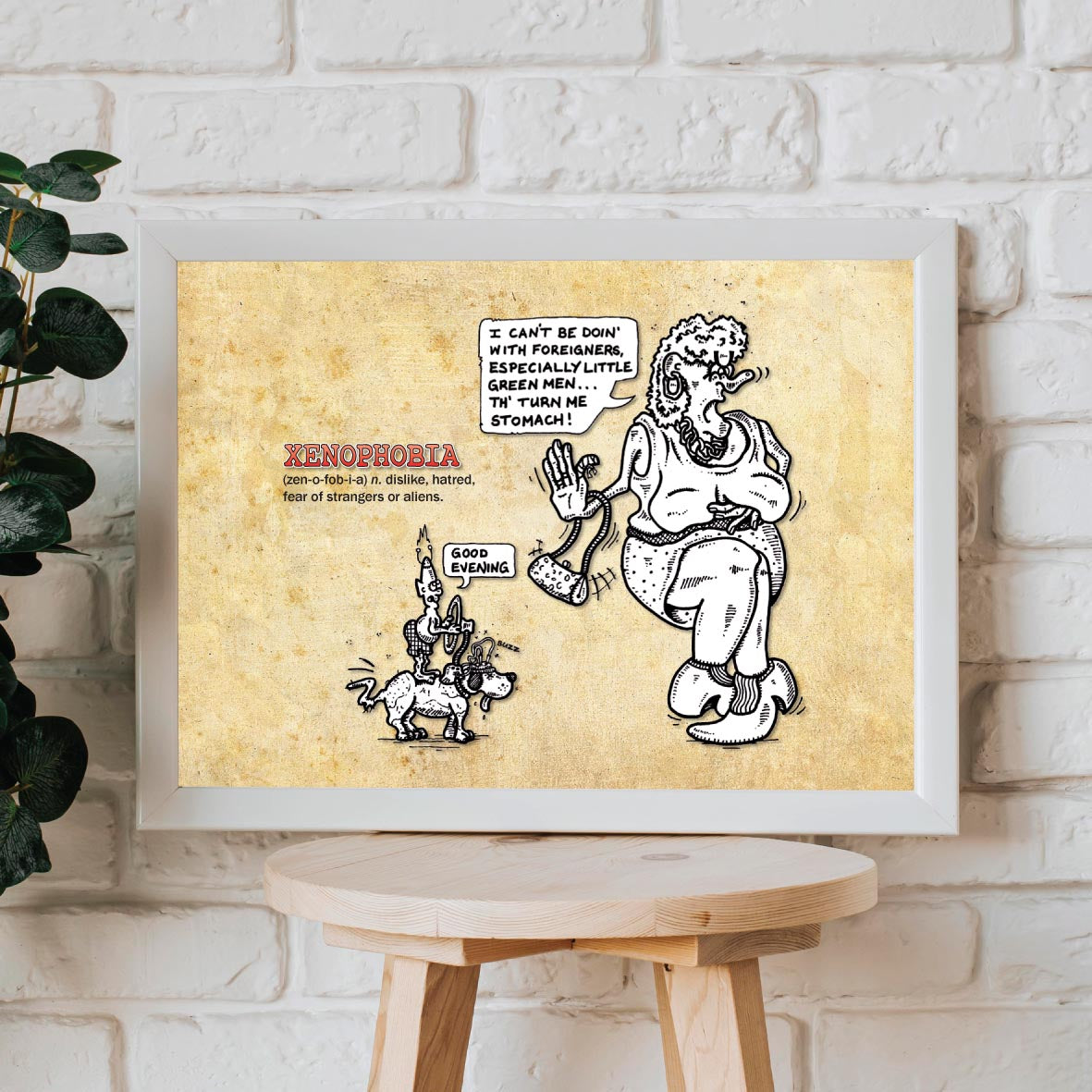 Xenophobia Cartoon Art Print