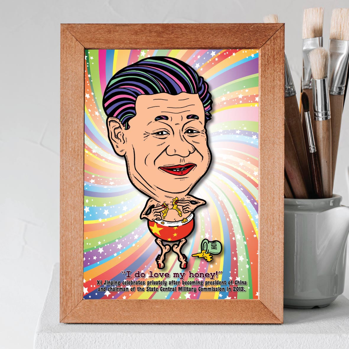 Xi Jinping Getting Saucy In His Undies Art Print