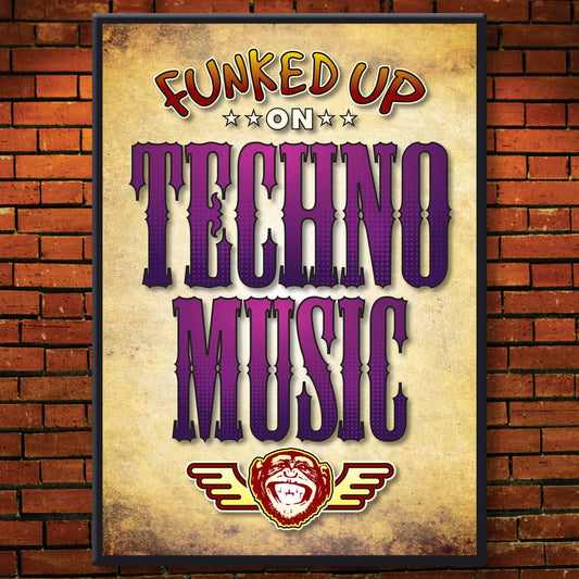 Techno Music Art Print / Poster / Birthday Card / Greetings Card