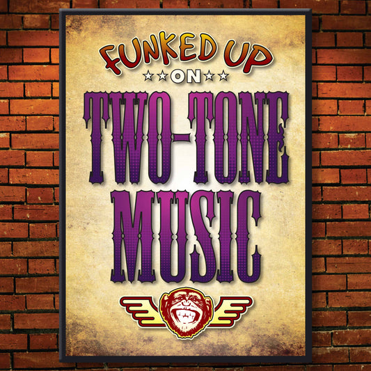Two-Tone Music Art Print / Poster / Birthday Card / Greetings Card