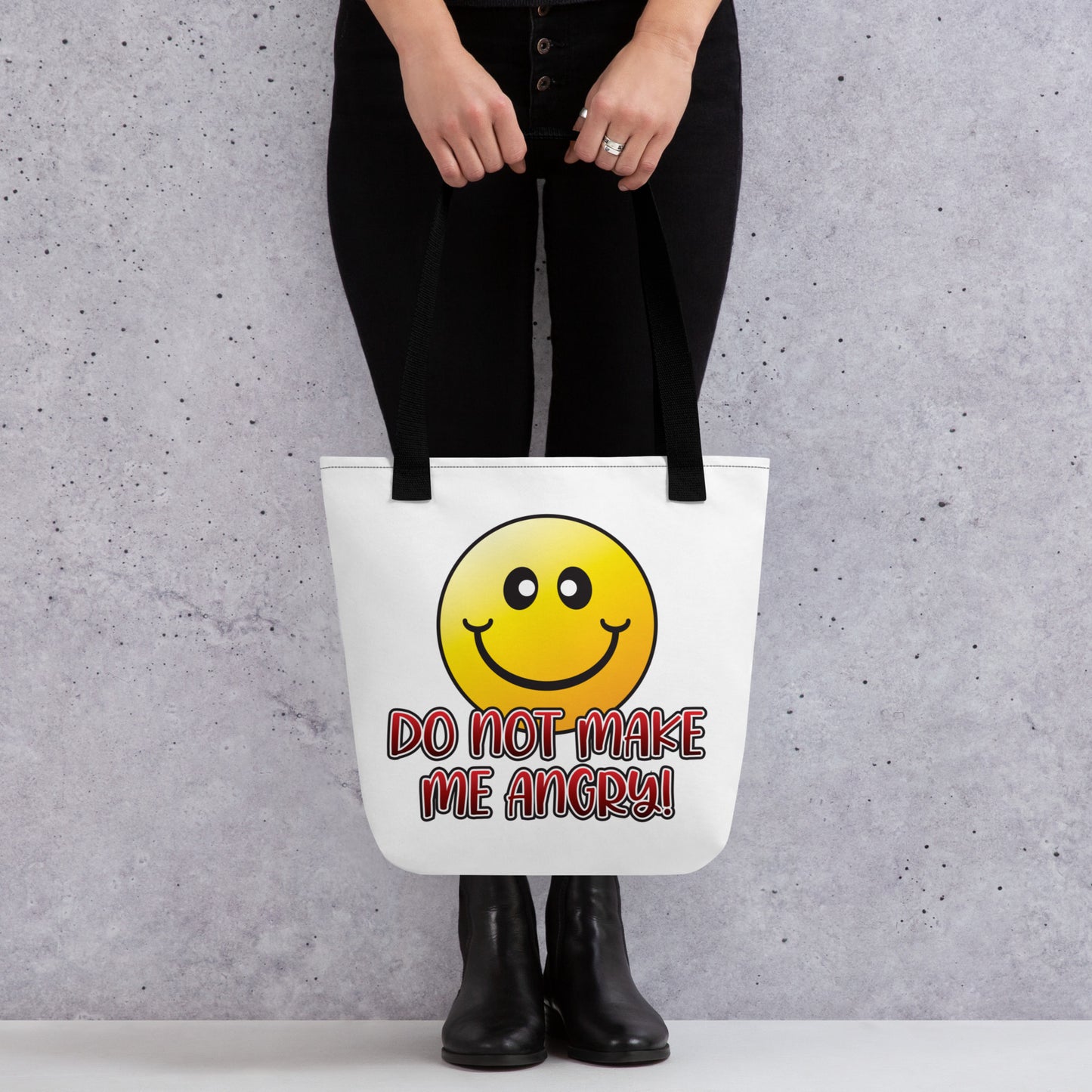 Smiley Angry Tote Bag