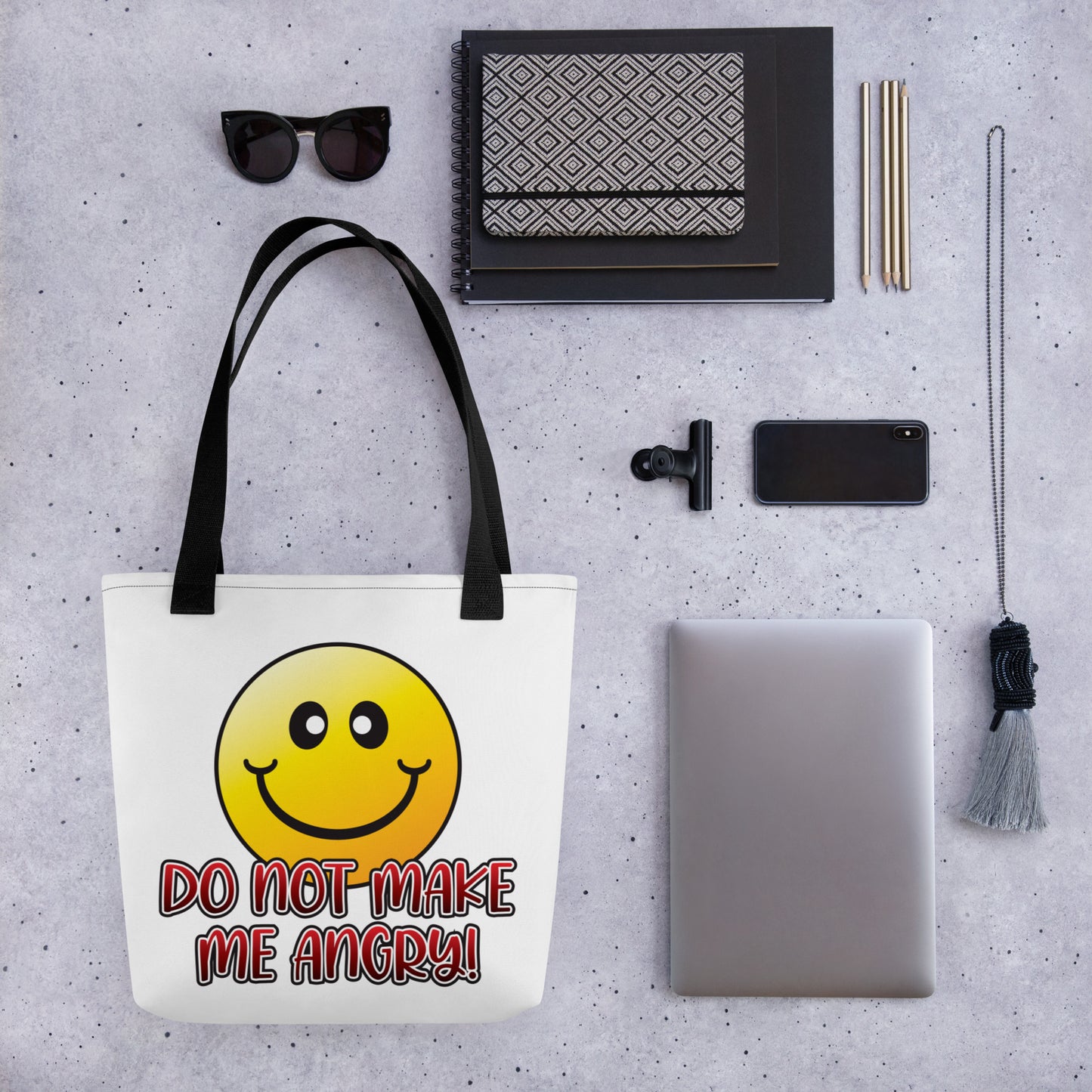 Smiley Angry Tote Bag