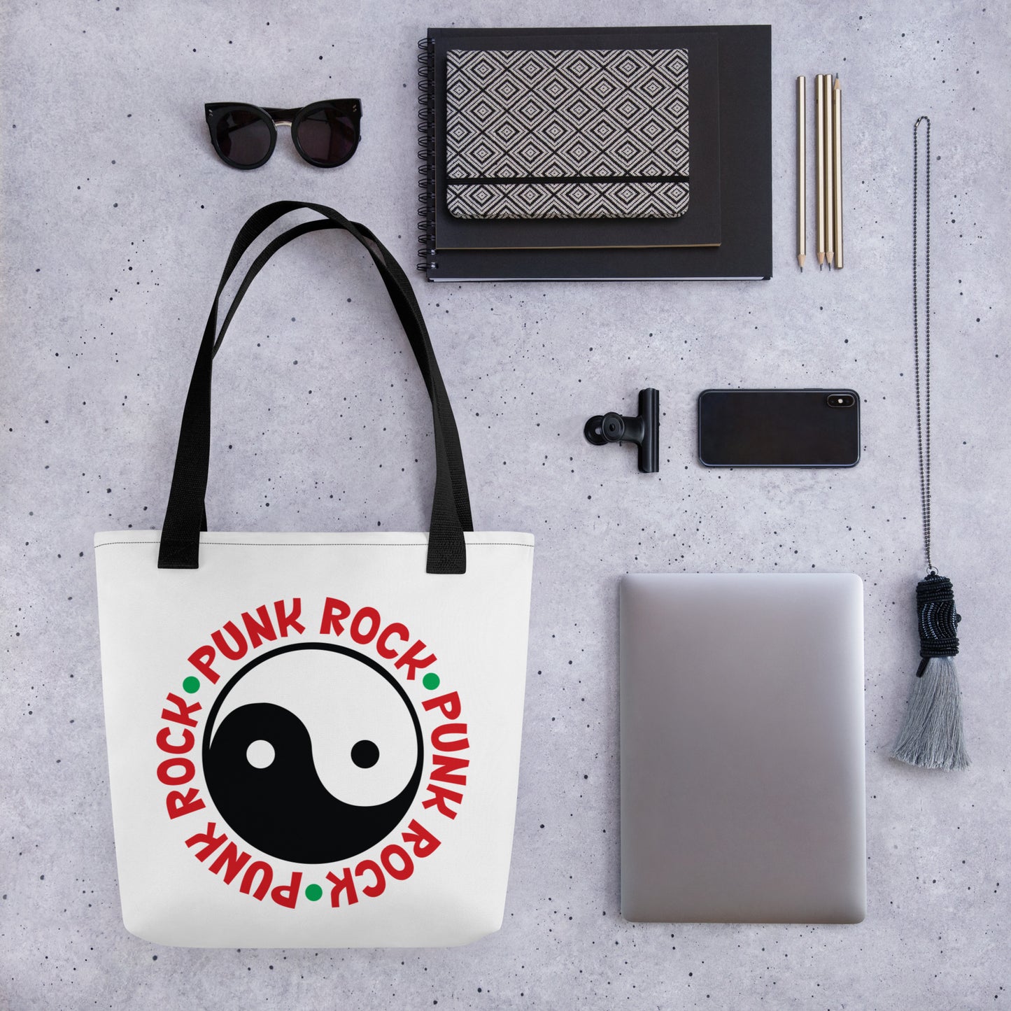 Punk Rock Ying Yang Tote Bag