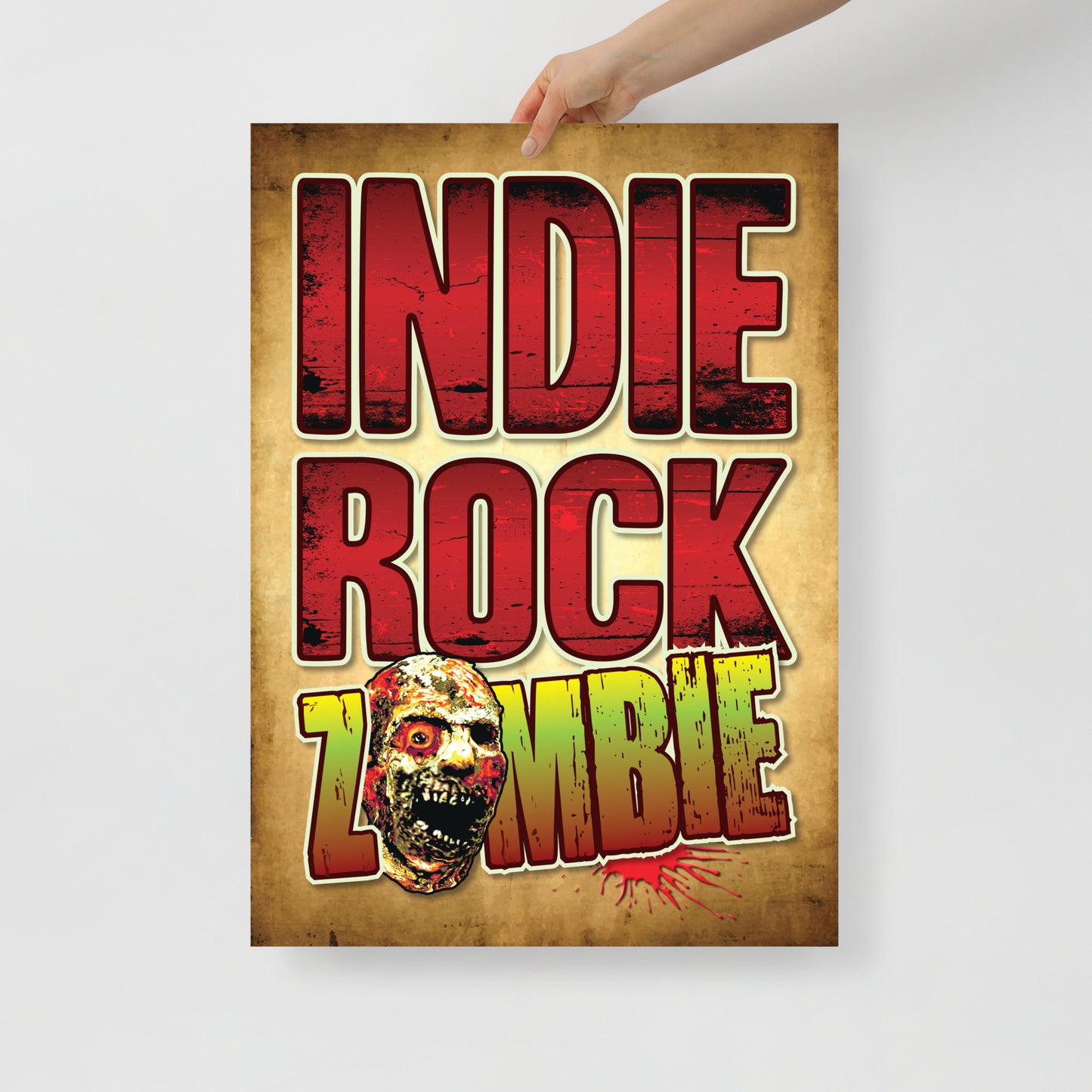 Indie Rock Zombie Poster 50 x 70cm