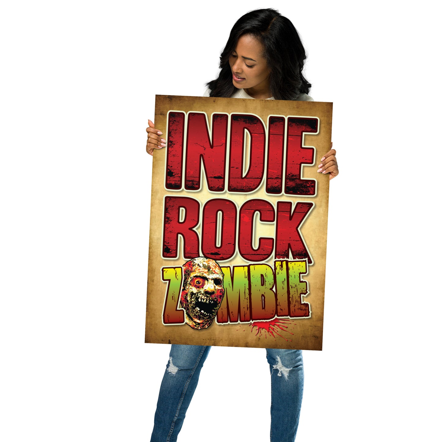 Indie Rock Zombie Poster 50 x 70cm