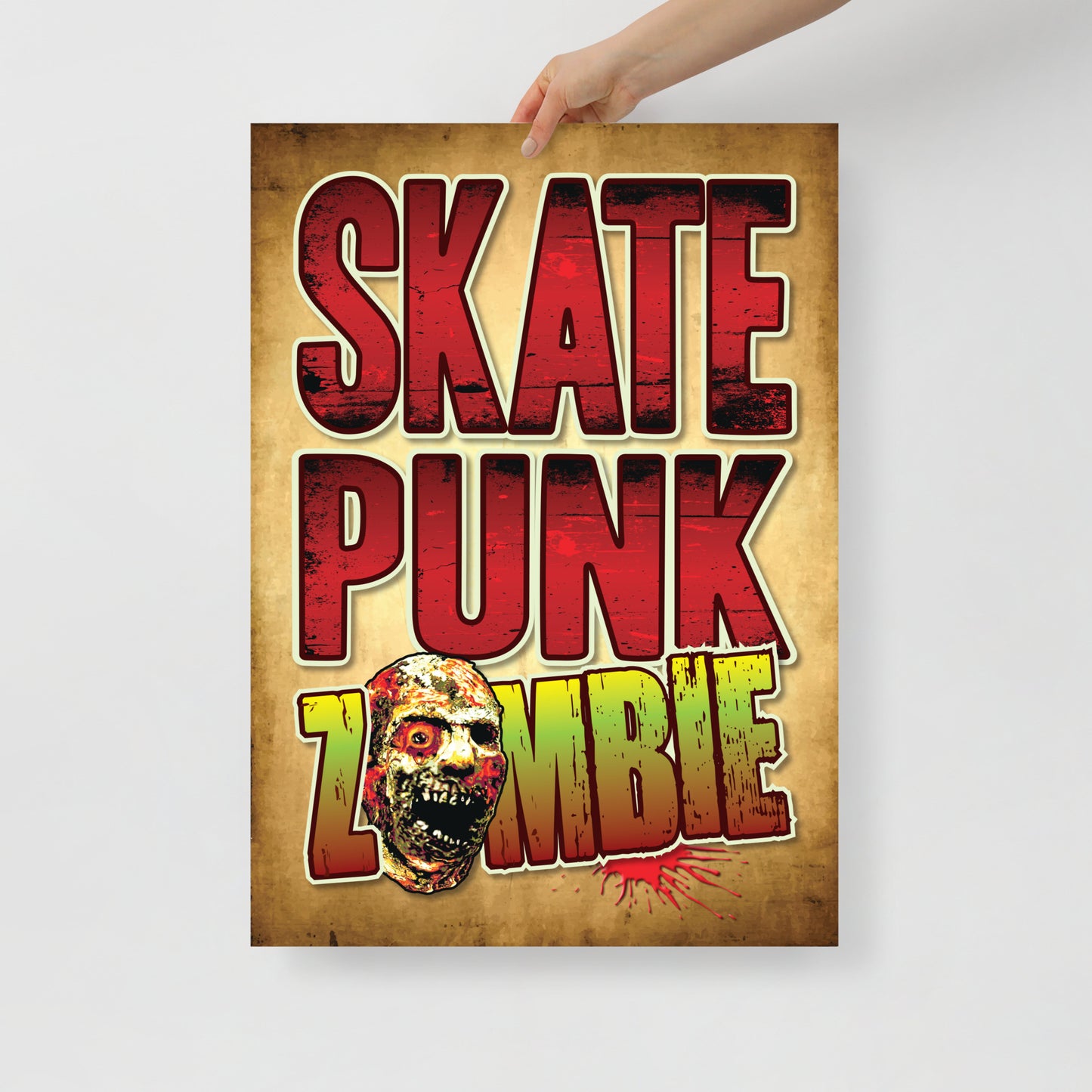 Skate Punk Zombie Poster 50 x 70cm