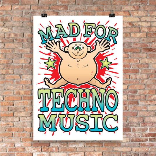 Techno Music 50x70cm Wall Art / Mad For Music Poster