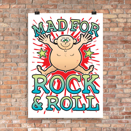 Rock & Roll 50x70cm Wall Art / Mad For Music Poster