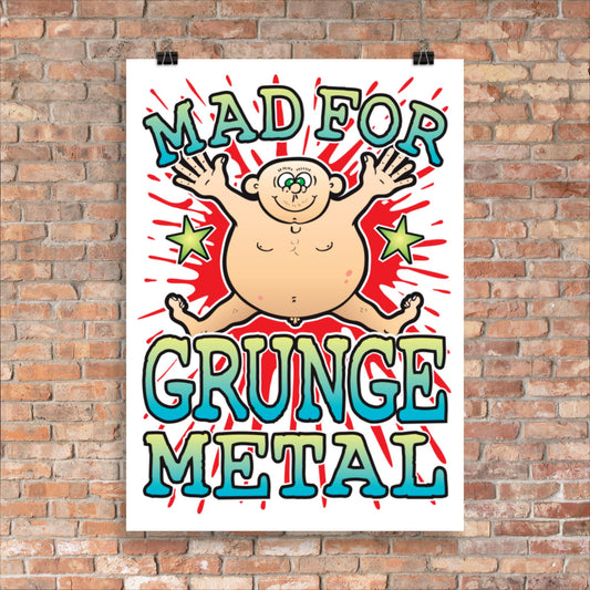 Grunge Metal 50x70cm Wall Art / Mad For Music Poster