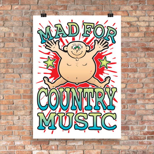 Country Music 50x70cm Wall Art / Mad For Music Poster