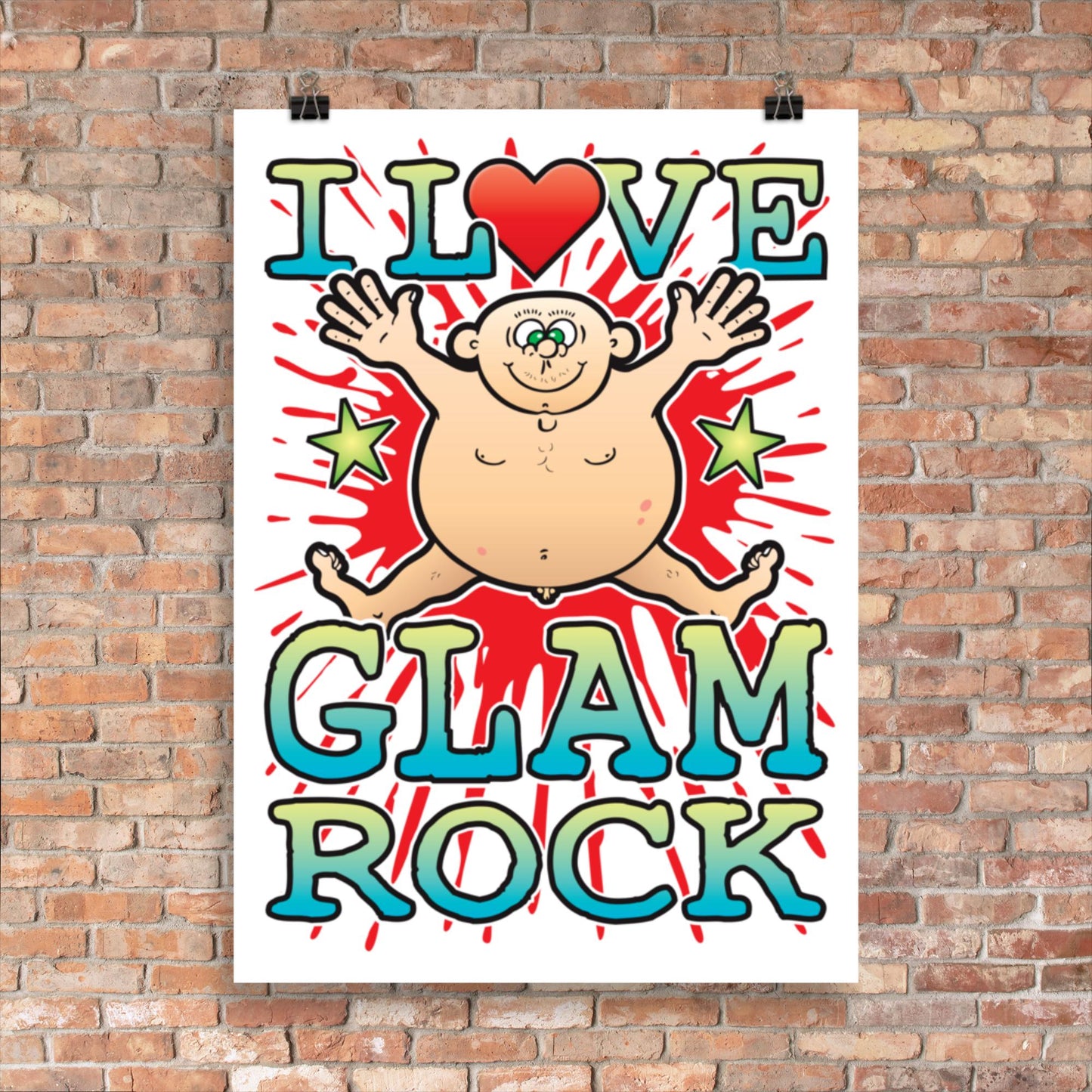 Glam Rock 50x70cm Wall Art / Love Music Poster