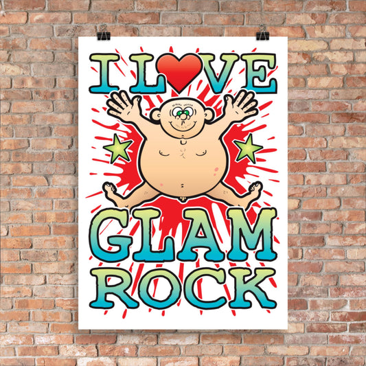 Glam Rock 50x70cm Wall Art / Love Music Poster