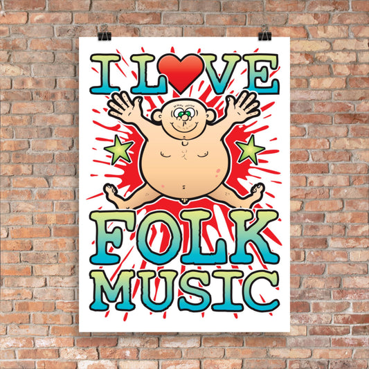 Folk Music 50x70cm Wall Art / Love Music Poster