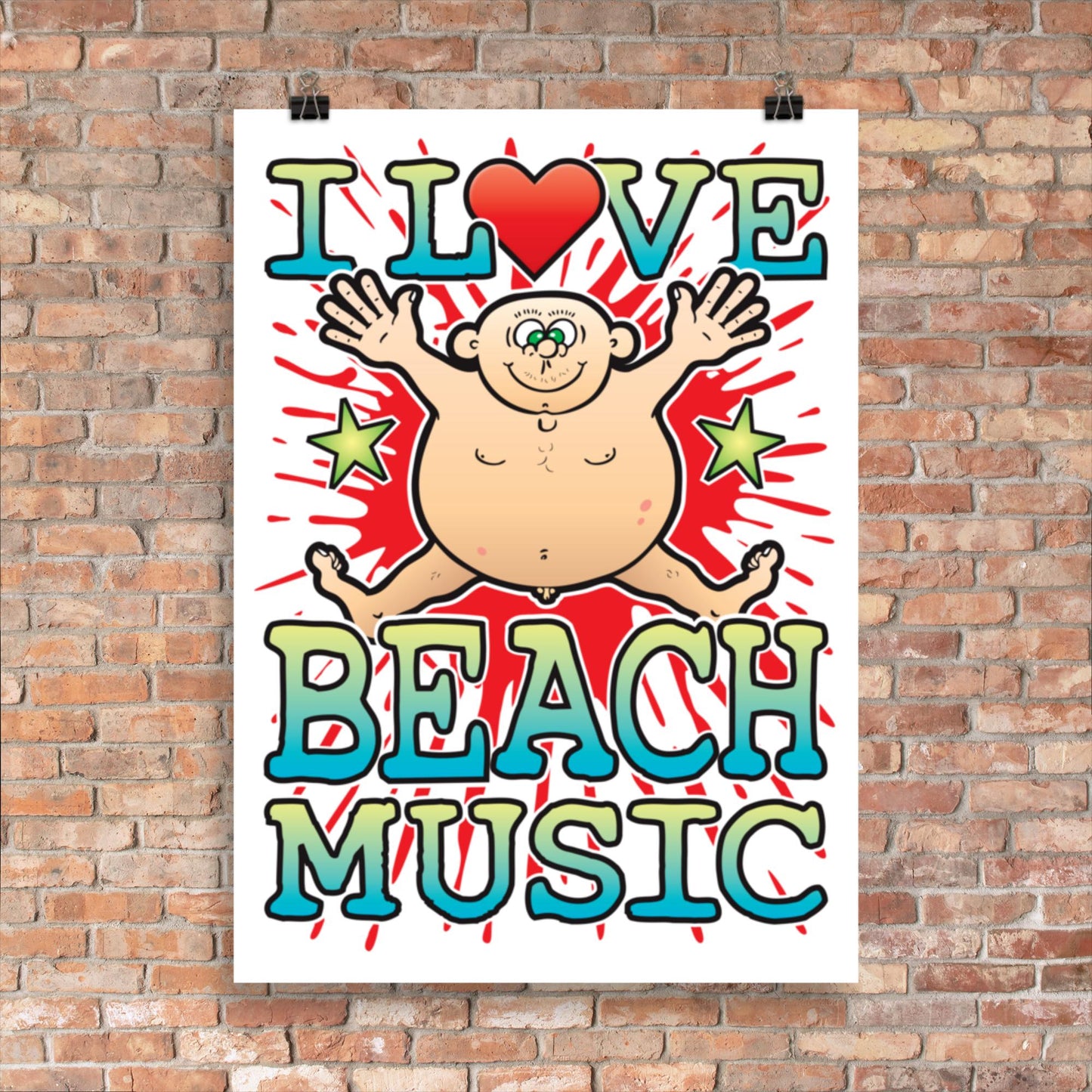 Beach Music 50x70cm Wall Art / Love Music Poster