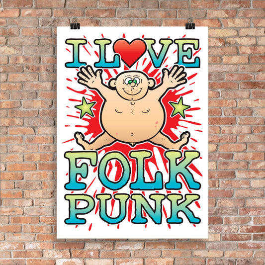 Folk Punk 50x70cm Wall Art / Love Music Poster