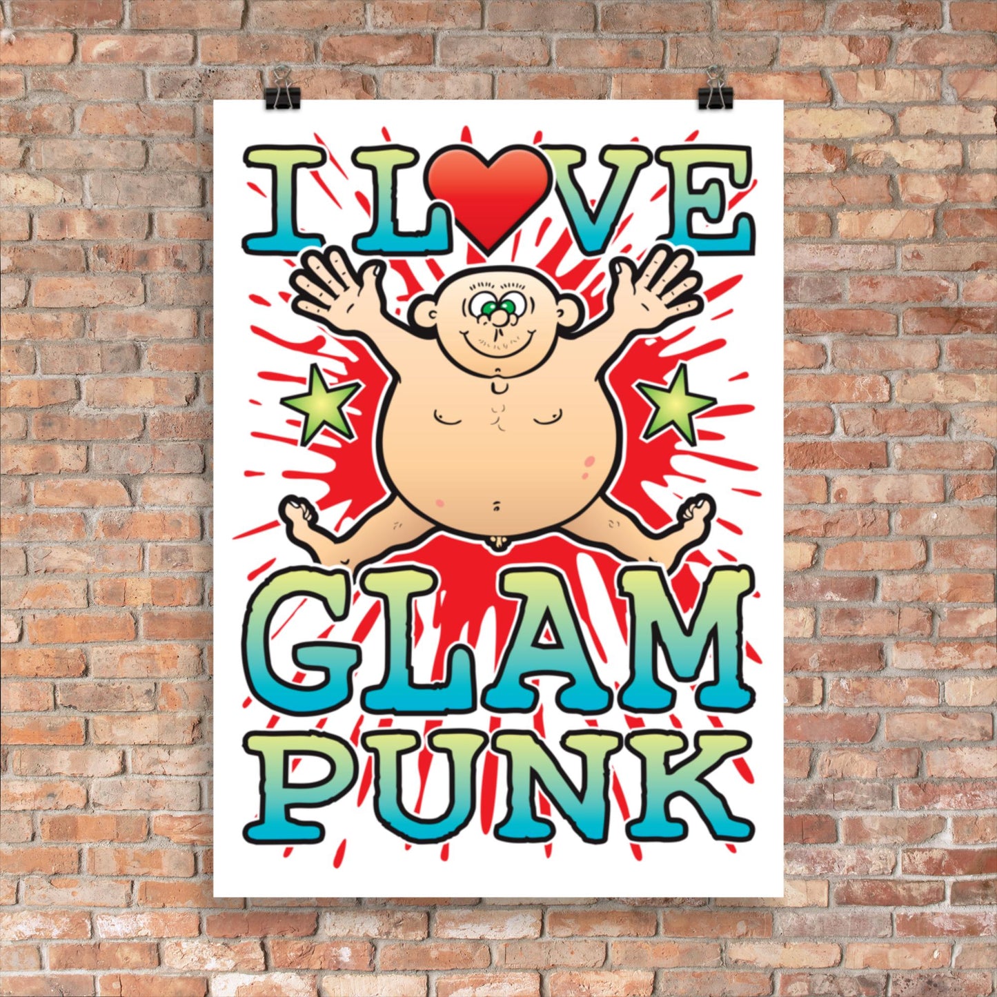 Glam Punk 50x70cm Wall Art / Love Music Poster