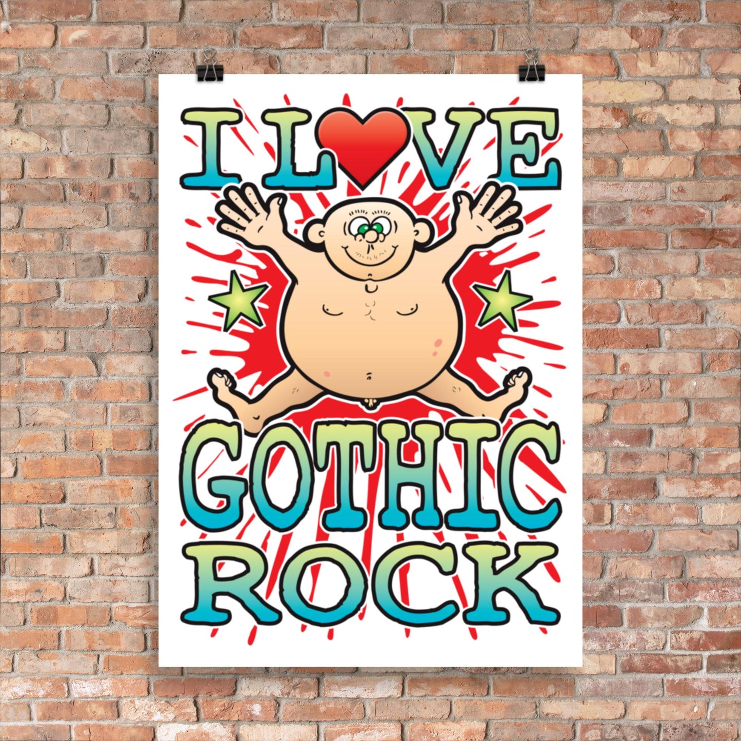 Gothic Rock 50x70cm Wall Art / Love Music Poster