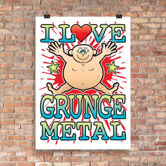 Grunge Metal 50x70cm Wall Art / Love Music Poster