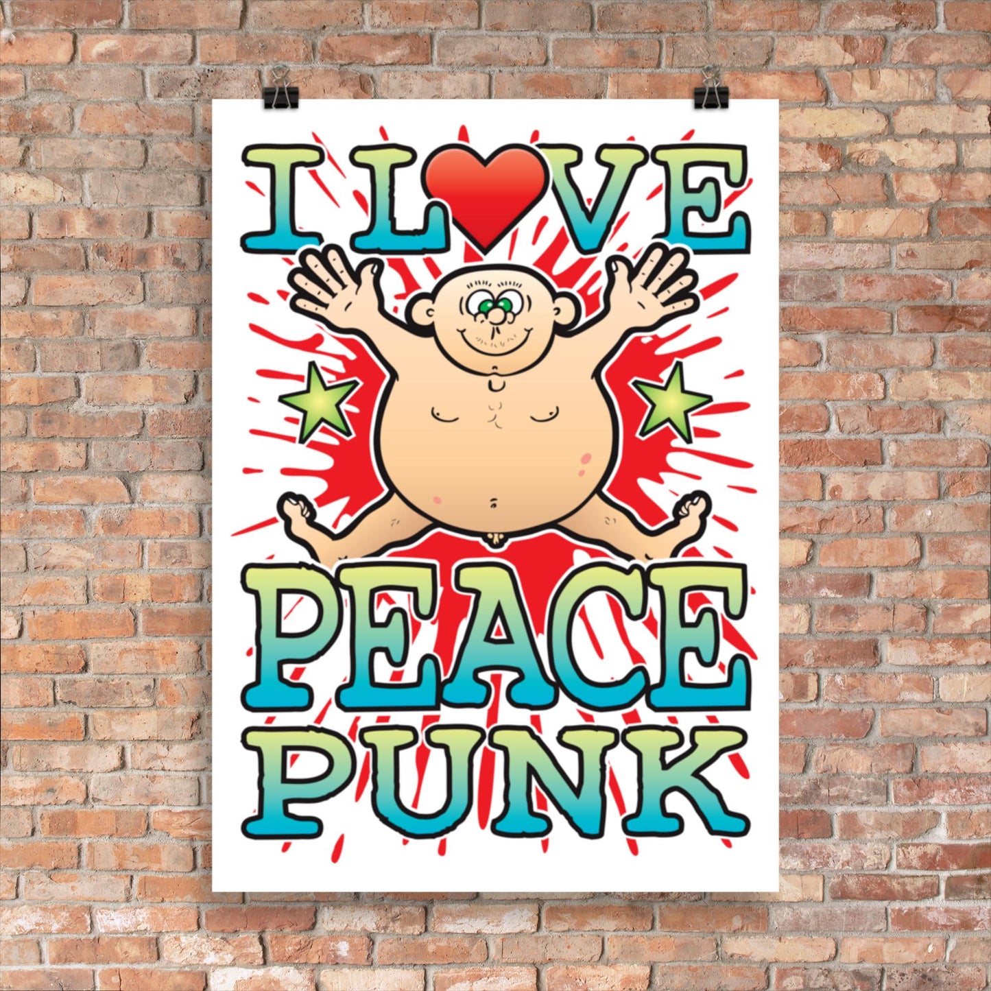 Peace Punk 50x70cm Wall Art / Love Music Poster