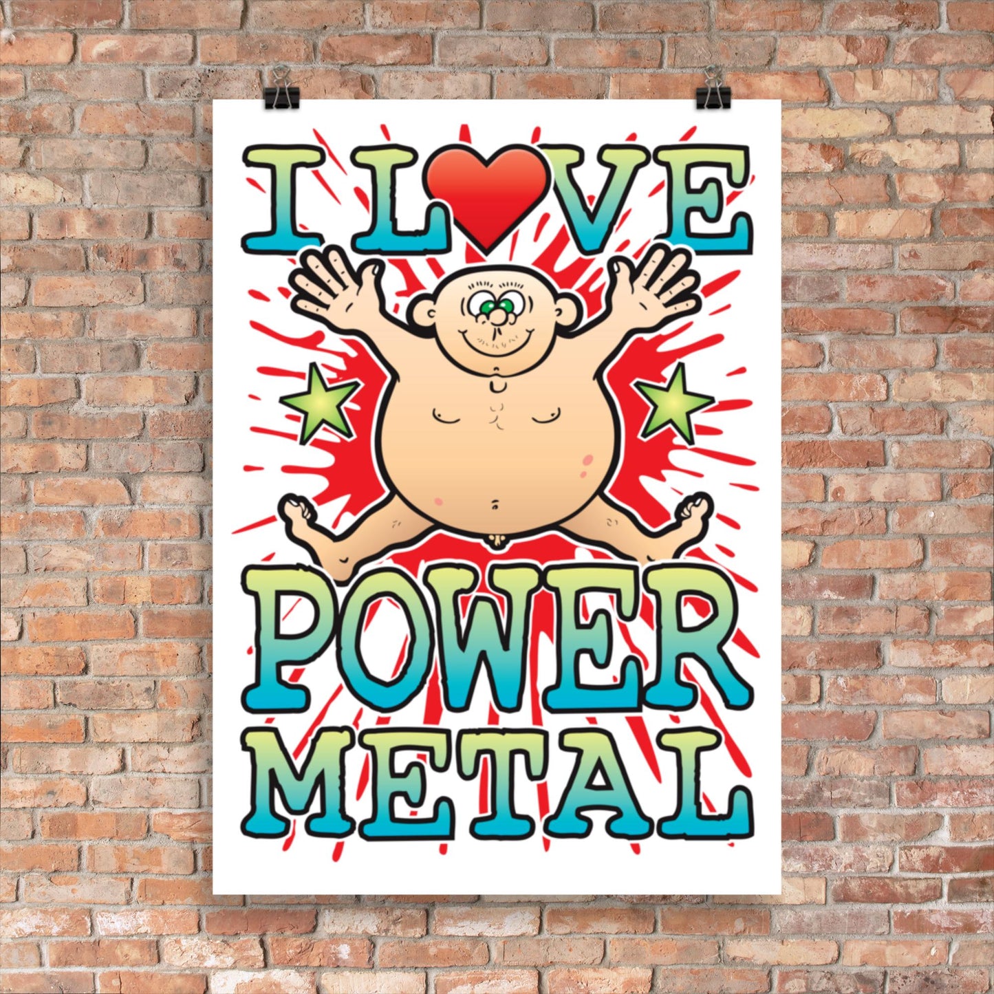 Power Metal 50x70cm Wall Art / Love Music Poster