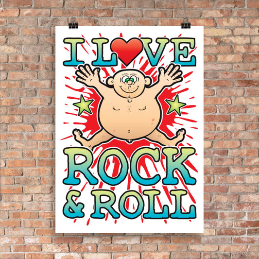 Rock & Roll 50x70cm Wall Art / Love Music Poster